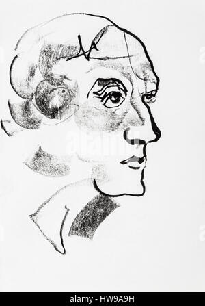 Portrait du Marquis Donatien Alphonse François de Sade (1740-1814), romancier et philosophe francais - illustration de l'Ewa Ewa KLOS KLOS ©/Opale Banque D'Images