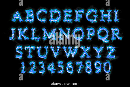 Police de fumée bleue Banque D'Images