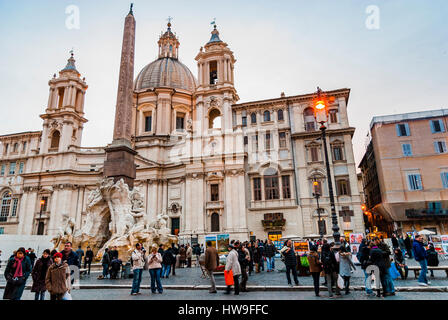 Église Sant'Agnese in Agone. La Piazza Navona. Rome, Latium, Italie, Europe Banque D'Images