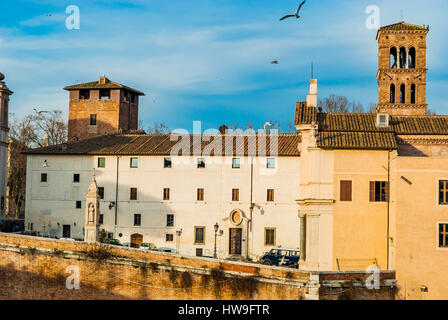 Isola Tiberina. Rome, Latium, Italie, Europe. Banque D'Images