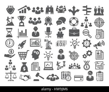 Business icons set. Gestion, finance, marketing Illustration de Vecteur