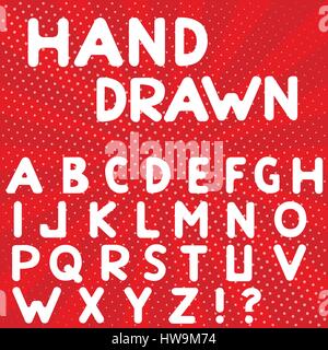 Alphabet dessiné à la main Illustration de Vecteur