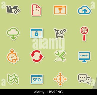 SEO et développement web icons pour symboles simplement Illustration de Vecteur