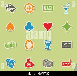 Casino web icônes pour la conception d'interface utilisateur Illustration de Vecteur