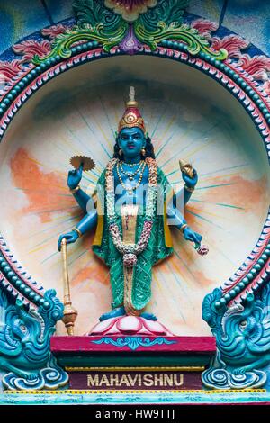 Vietnam, Ho Chi Minh, Temple de Mariamman Hidu, statue de dieu hindou Mahavishnu Banque D'Images