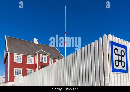 Le Groenland, baie de Disko, Ilulissat, Knud Rasmussen Museum, extérieur Banque D'Images