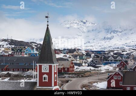 Le Groenland, Nuuk, église Frelsers avec Kirche Banque D'Images