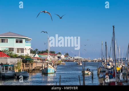 Le district de Belize, BELIZE, Belize City, le port Banque D'Images