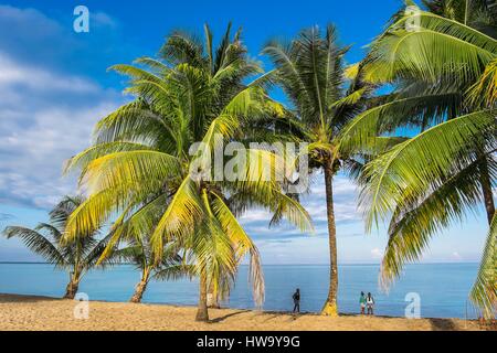 Belize, district de Stann Creek, Hopkins, petit village de pêcheurs garifuna, la plage Banque D'Images