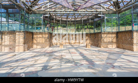 PIAZZA ARMERINA, ITALIE - 29 juin 2011 : à l'intérieur de la Villa Romana del Casale. Cette ancienne villa a été construite dans le premier quart du 4e siècle et lo Banque D'Images