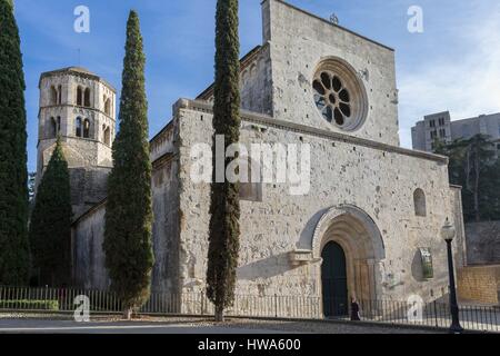 Espagne, Catalogne, Gérone, Sant Pere de Galligants, l'église du monastère bénédictin 12e siècle Banque D'Images