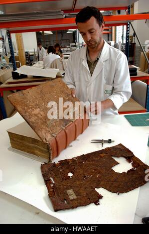 France, Charente Maritime, Ile de Ré, loix, atelier de reliure, Quillet Banque D'Images