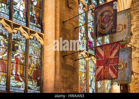 Royaume-uni, Ecosse, Edimbourg, classé au Patrimoine Mondial, vue de l'intérieur de la cathédrale St Giles' en date du 12e siècle Banque D'Images
