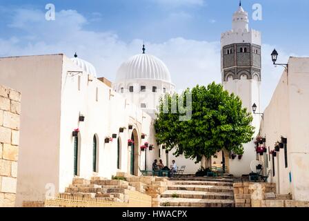 La Tunisie, région du Nord-Ouest, Le Kef ou Le Kef, Minaret de mosquée de Sidi Bou Makhlouf Banque D'Images