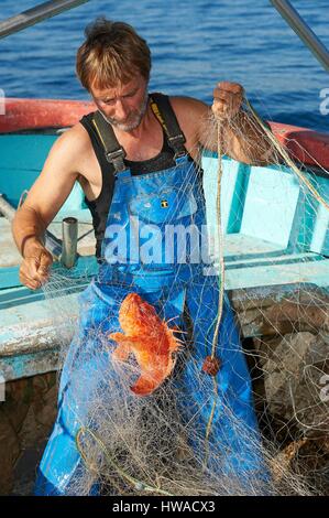 La France, Var, Bandol, Eric Gaussen, pêcheur Banque D'Images