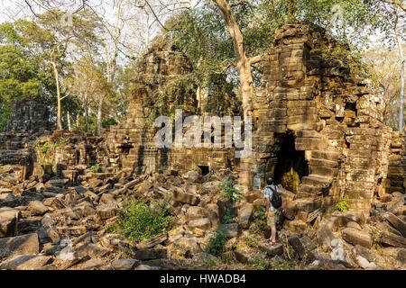 Le Cambodge, la province de Banteay Mean Chey, Banteay Chhmar, temple de Banteay Chhmar Banque D'Images