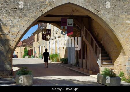 France, dordogne, Périgord pourpre, la Bastide de Molieres, la Maison du Bayle Bayle (house) à la place de la bastide Banque D'Images