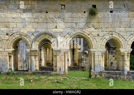 France, dordogne, Périgord Vert, abbaye cistercienne de Boschaud du 12ème siècle qui appartenait à l'abbaye de Clairvaux, l'ancien emplacement de la c Banque D'Images