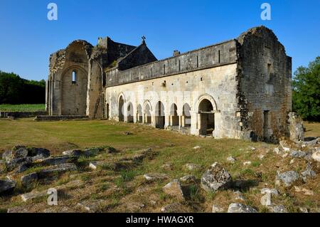 France, dordogne, Périgord Vert, abbaye cistercienne de Boschaud du 12ème siècle qui appartenait à l'abbaye de Clairvaux, l'ancien emplacement de la c Banque D'Images