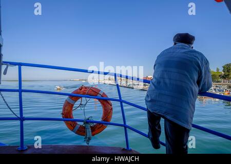 Portugal, Algarve, Olhao, le Parc Naturel de Ria Formosa et sur le ferry pour l'île de Armona Banque D'Images