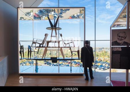 Allemagne, Baden-wurttemberg, Weil am Rhein, Vitra Design Architectural, Campus Vitra Haus, conçu par Herzog et de Meuron, 2010, l'intérieur du détail Banque D'Images