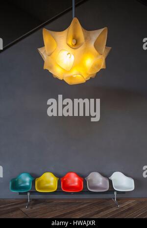 Allemagne, Baden-wurttemberg, Weil am Rhein, Vitra Design Architectural, Campus Vitra Haus, conçu par Herzog et de Meuron, 2010, détail d'entrée Banque D'Images