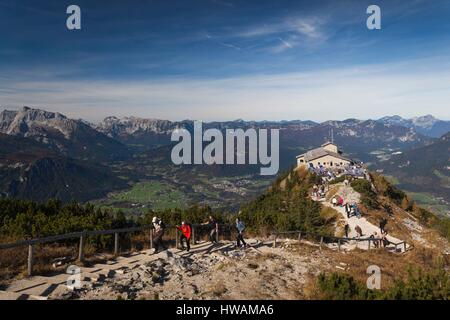 Allemagne, Bavière, Obersalzberg, Kehlsteinhaus, thé maison construite pour Adolf Hitler, le Nid d'Aigle, au sommet de la montagne Kehlstein Banque D'Images