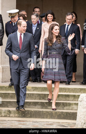 18 mars 2017 Parice France Grande-Bretagne's Prince William, duc de Cambridge, accompagné de Catherine, la duchesse de Cambridge, lors de leur visite à Paris en mars 2017. Banque D'Images