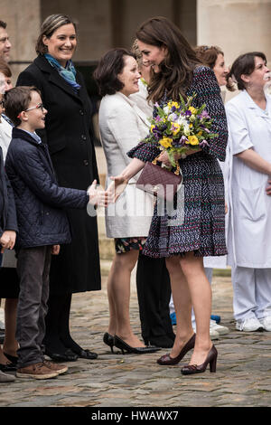 18 mars 2017 Parice France Grande-Bretagne's Prince William, duc de Cambridge, accompagné de Catherine, la duchesse de Cambridge, lors de leur visite à Paris en mars 2017. Banque D'Images