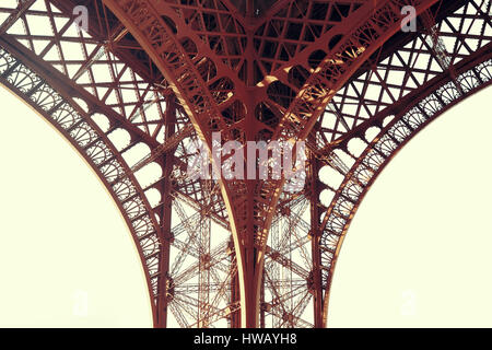 En détail type de vue rapprochée de la Tour Eiffel. Banque D'Images