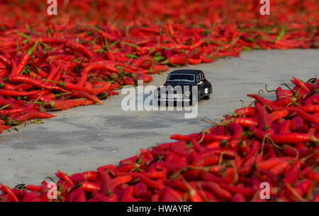 Route de piment rouge Banque D'Images