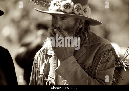 Bataille de Little Big Horn Custer Last Stand reconstitution historique mountain man Banque D'Images