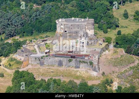 France, Puy de Dome, Murol, Château de Murol (vue aérienne) Banque D'Images