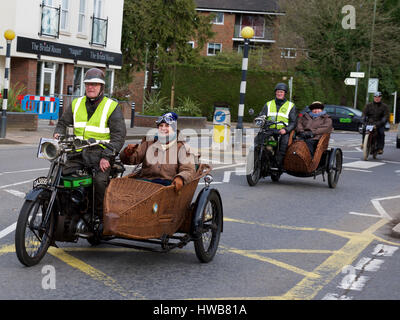 Reigate, Surrey, UK. 19 mars 2017. La 78e cycle moteur Sunbeam Pioneer Club Run a lieu à Reigate dans le Surrey. Photos by ©Lindsay Le gendarme / Alamy Live News Banque D'Images