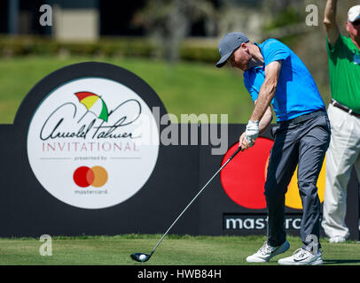 18 mars 2017 - Orlando, Floride, USA-Russell Henley sur la 16e tee pendant le troisième tour de l'Arnold Palmer Invitational. Del Mecum/CSM Banque D'Images