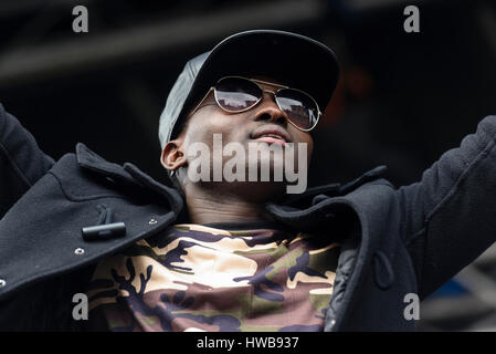 Belfast, Irlande du Nord. 17 Mar 2017 - Reggie N Bollie jouer le Jour de la Saint Patrick concert Banque D'Images