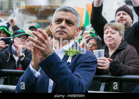 Trafalgar Square. Londres. UK 19 Mar 2017 - Le maire de Londres, Sadiq Khan Crédit : Dinendra Haria/Alamy Live News Banque D'Images