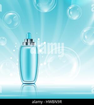 Crème cosmétique hydratante Aqua, modèle pour l'Ads Illustration de Vecteur