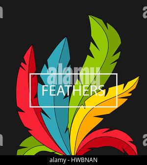 Arrière-plan créatif avec plumes colorées Illustration de Vecteur