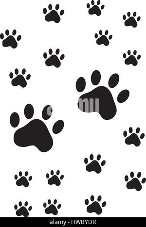 Empreintes d'un animal sur fond blanc Illustration de Vecteur