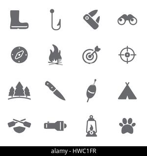 Vector icons set de chasse noir sur fond blanc Illustration de Vecteur