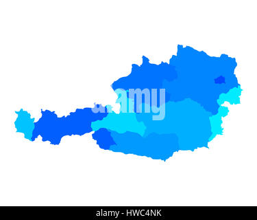 Carte de l’Autriche Banque D'Images