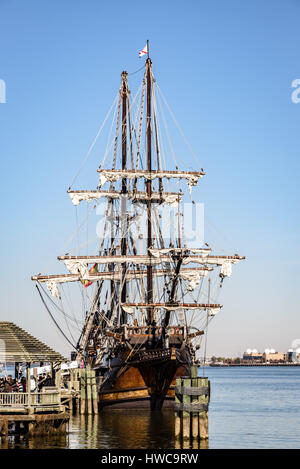 Andalousie El Galeón, réplique galion espagnol du 16ème siècle, la ville de Plaisance, Alexandria, Virginia Banque D'Images
