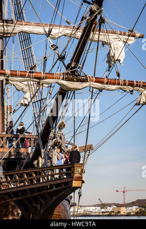 Andalousie El Galeón, réplique galion espagnol du 16ème siècle, la ville de Plaisance, Alexandria, Virginia Banque D'Images