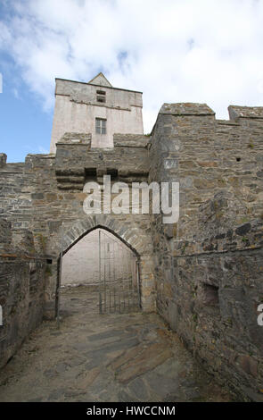 Doe Castle, près de Creeslough, sur les rives de la baie de Sheephaven, comté de Donegal, Irlande. Banque D'Images