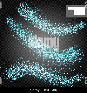 Vector black and silver wave abstract illustration. La poussière d'étoile blanche particules étincelantes sentier isolé sur fond transparent. Concept magique Illustration de Vecteur