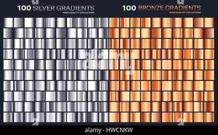 Bronze,argent,gradient,modèle modèle.Ensemble de couleurs pour la conception,collection de gradients de haute qualité.texture métallique brillant,background.pure metal.Convient pour le texte ,immersive,ruban,bannière ou l'ornement. Illustration de Vecteur