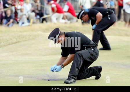 Supprimer la police 18 oeufs vert L'OPEN 2006 ROYAL LIVERPOOL GOLF CLUB HOYLAKE 23 Juillet 2006 Banque D'Images