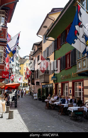 La Suisse, Zurich. L'Augustin's lane dans la Vieille Ville., Schweiz, Zürich. Augustinergasse die in der Altstadt. Banque D'Images