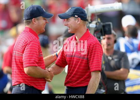 JIM FURYK ET KENNY PERRY 37ÈME RYDER CUP VALHALLA LOUISVILLE KENTUCKY USA 21 Septembre 2008 Banque D'Images